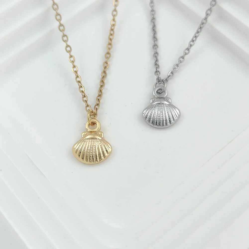 

Hot Sale Stainless Steel Seashell Necklace Women Jewelry Summer Beach Shell Choker Bohemian Necklaces Handmade Collar Female