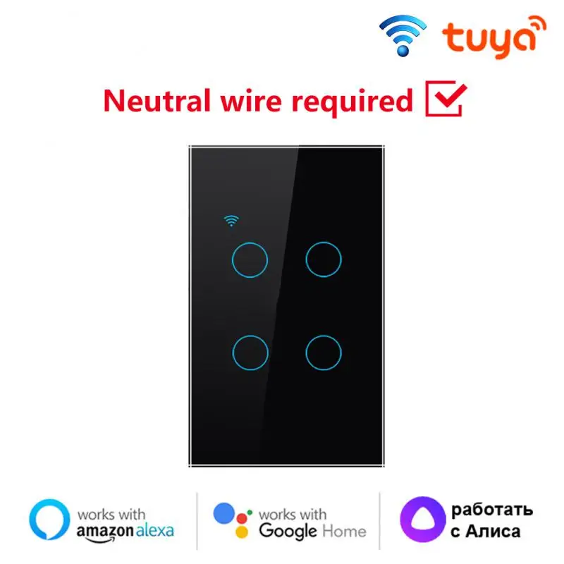 

US Tuya Wifi Smart Light Switch With Socket Smart Life wifi Touch Switch With Smart Socket Outlet For Alexa,Google Home
