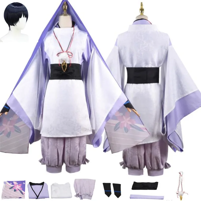 

Аниме игра Genshin Impact Косплей костюмы Kunikuzushi мужские куртки брюки костюм голова вуаль ожерелье поясная крышка Хэллоуин подарок