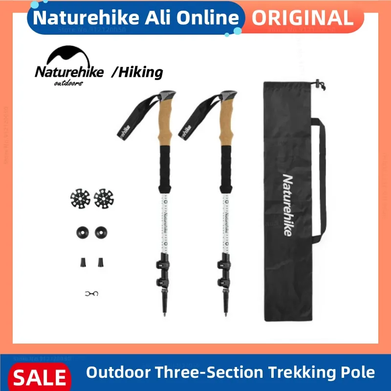 

Naturehike 2pcs Climbing Stick Outdoor 3 Section Telescopic Trekking Poles Hiking Mountaineering Portable Ultralight Equipment