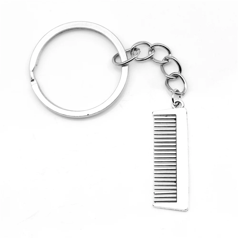

1pcs Antique Silver Color 10x33mm Comb Keychain Handmade Jewerly Diy