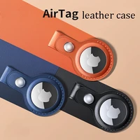leather keychain for apple airtags case protective cover bumper shell tracker accessories anti scratch air tag key ring holder