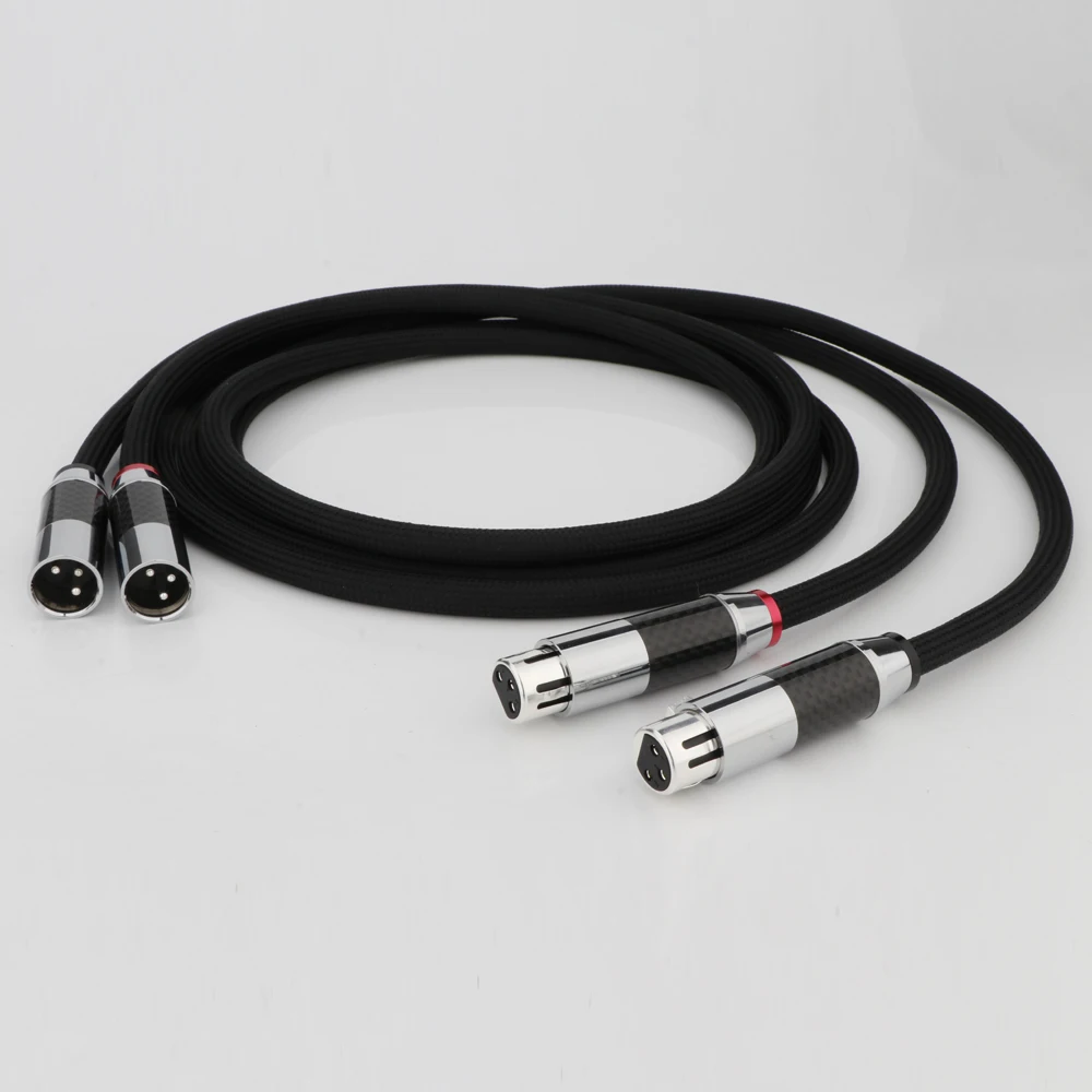 

New Pair Hifi FA-220 PVC 4core OCC Carbon Fiber XLR Cable Female to Male interconnect cable RCA jack XLR Audio Cables Wire