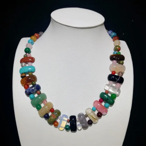 

Оптовая продажа, каменное ожерелье, натуральный кристалл, Агаты, тигровый глаз, камень, подвески из смешанных камней, винтажное ювелирное ож...