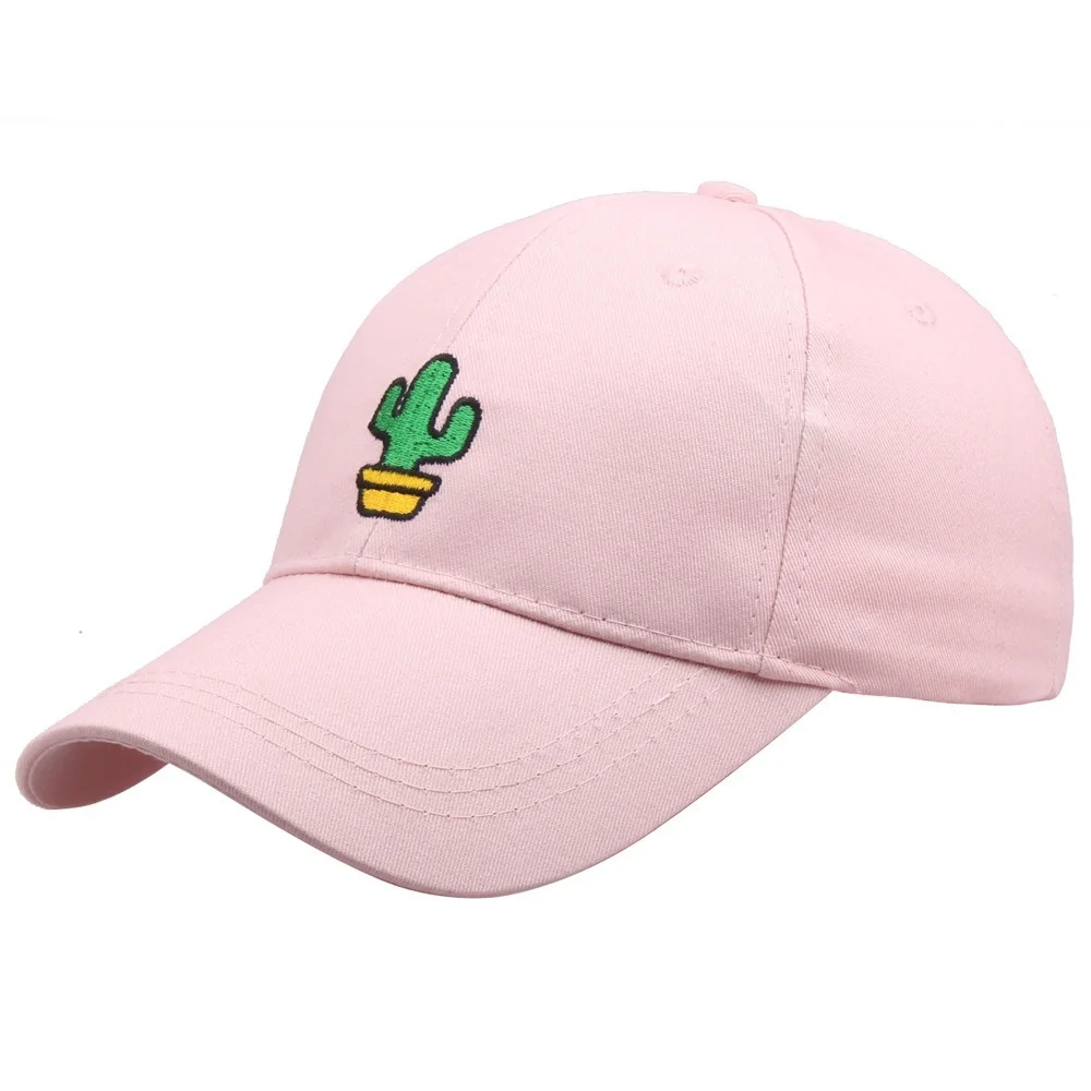 

Cute Cactus Embroidered Baseball Caps Solid Color Outdoor Sun Visor Hats Men Women Travel Hats Snap Back Jogging Headgear