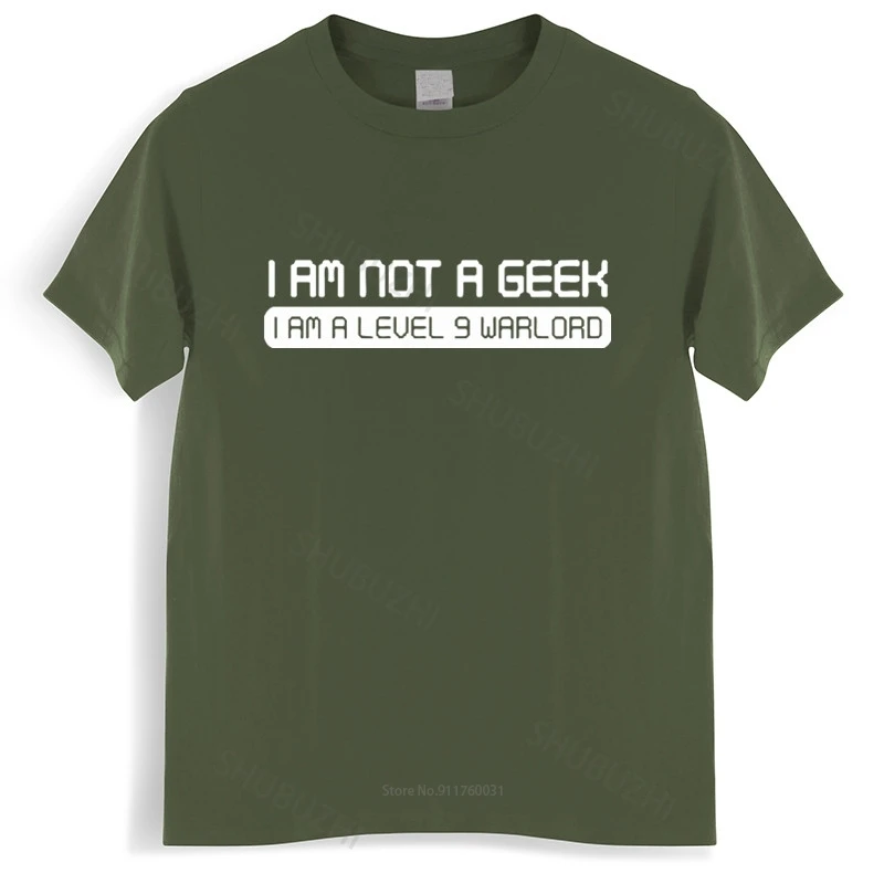 

Мужская Роскошная хлопковая Футболка I AM NOT A GEEK I AM A WARLORD, свободные топы с забавным принтом для него