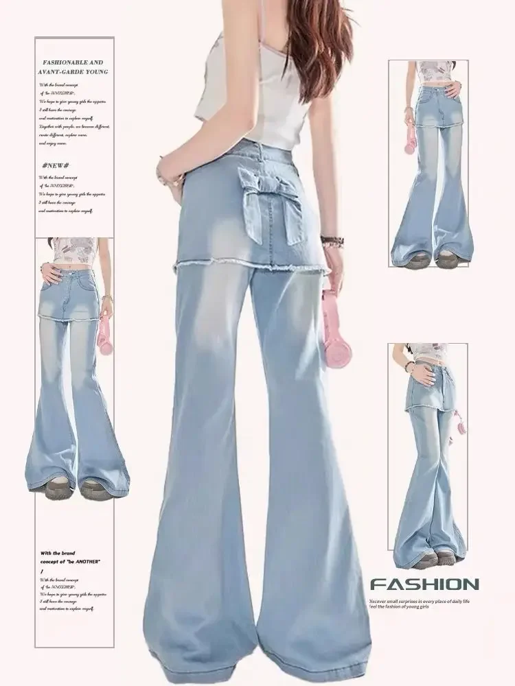 ADAgirl расклешенные джинсы с бантом женские Y2k Harajuku повседневные мешковатые