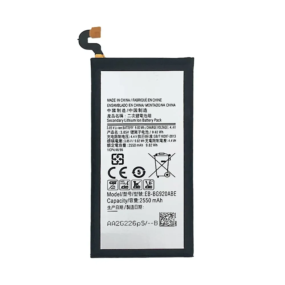 EB-BG920ABE EB-BG920ABA 2550 мАч аккумулятор для SAMSUNG Galaxy S6 G9200 G9208 G9209 G920F G920 G920V/T/F/A/I +