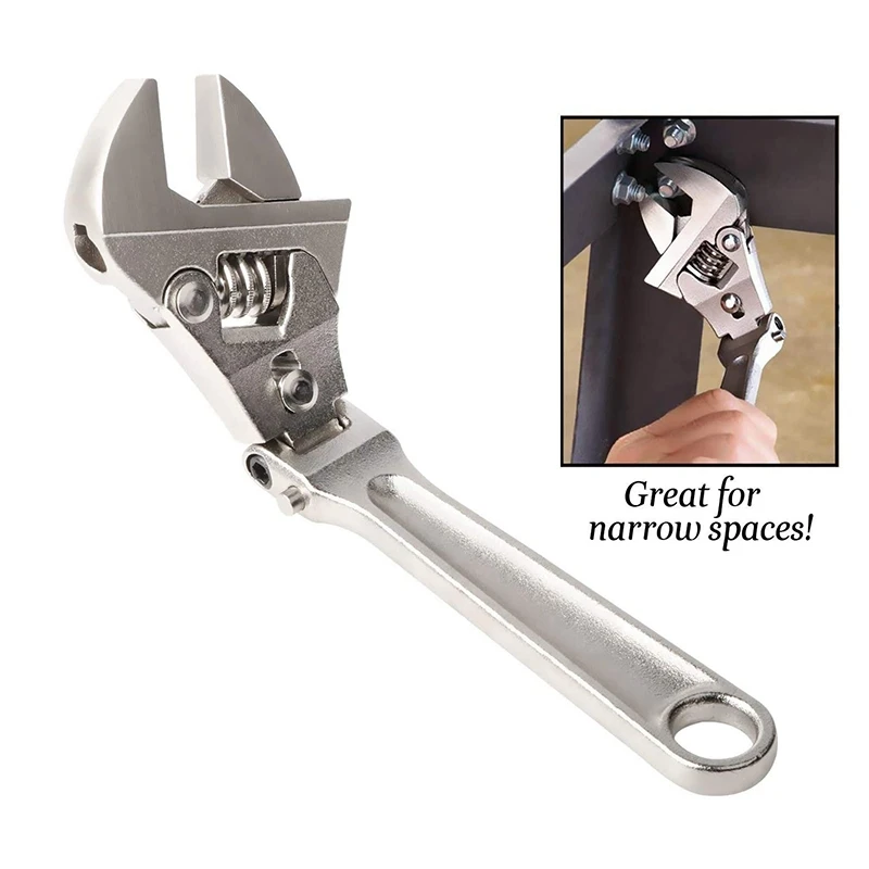 

8 Inch 10 Inch Flexhead Adjustable Ratchet Wrench Folding Handle Dual-Purpose Pipe Wrench Spanner Can Used As Sleeve Tool