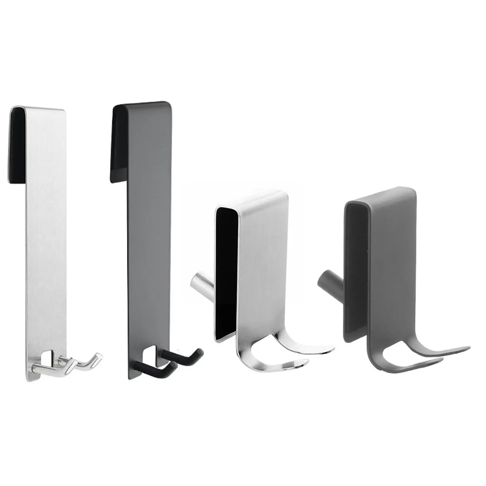 

Single Double Side Bathroom Shower Door Hook Over Glass Free Stainless Towel Towel Steel Drilling Holder Shower Hanger Rack F0w1