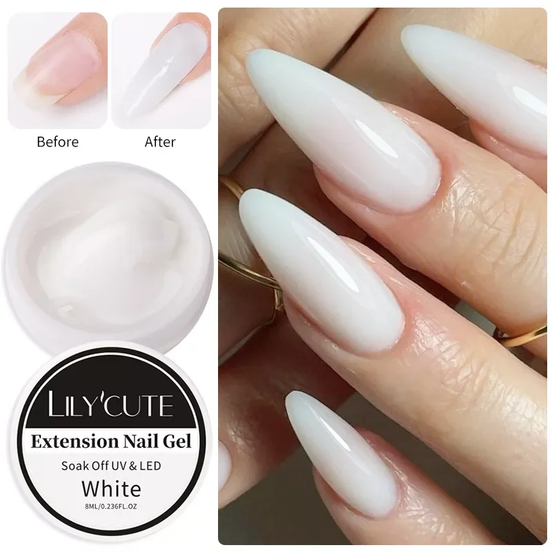 

1Box Nail Extension Gel Pink White Clear Extension UV Gel For Nails Finger Extensions Form Tips French Nail Art Tool