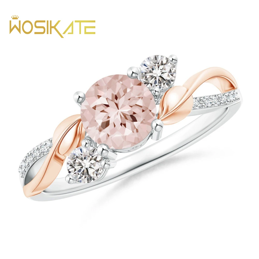 

Серебряные ювелирные изделия WOSIKATE 925 пробы, модное блестящее циркониевое кольцо с разноцветным покрытием из розового золота для женщин, модные ювелирные украшения, реальные подарки