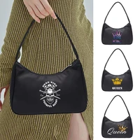 2022 fashion queen print women handbag simple underarm smallshoulder bags female summer daily design totes shopper purse pouch