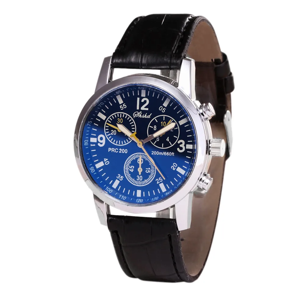 

Leather Strap Watch Blue-ray Glass Neutral Quartz Simulates Wrist Epidermal Luxury Wrist Watch Man Clock Relogio Masculino 2022