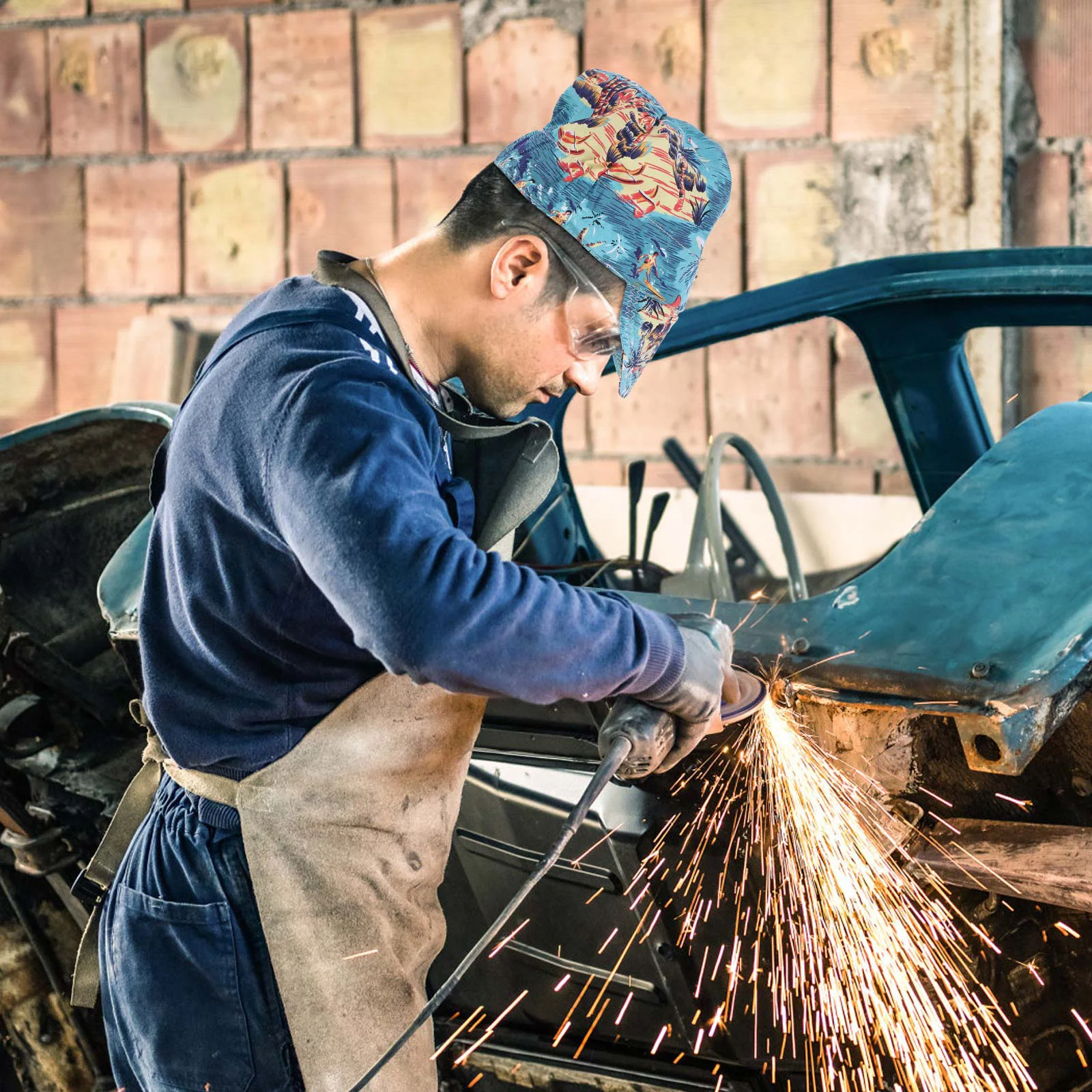 

Para Hombres Welder Absorb Sweat Hat Welding Protective Man