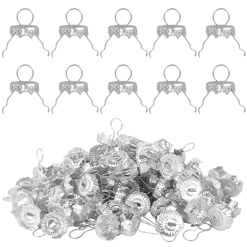 

50/100 шт. круглые шапки с рождественскими украшениями, золотые, серебряные съемные металлические вешалки, шапки «сделай сам», рождественские шары, подвесные украшения, шапки для дома