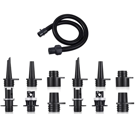 6Pcs Inflatable Air Pumps Hose Nozzle Kit Kayak Air Pump Tube Adaptor Valves Adapter Paddle SUP Board Boat Accessories