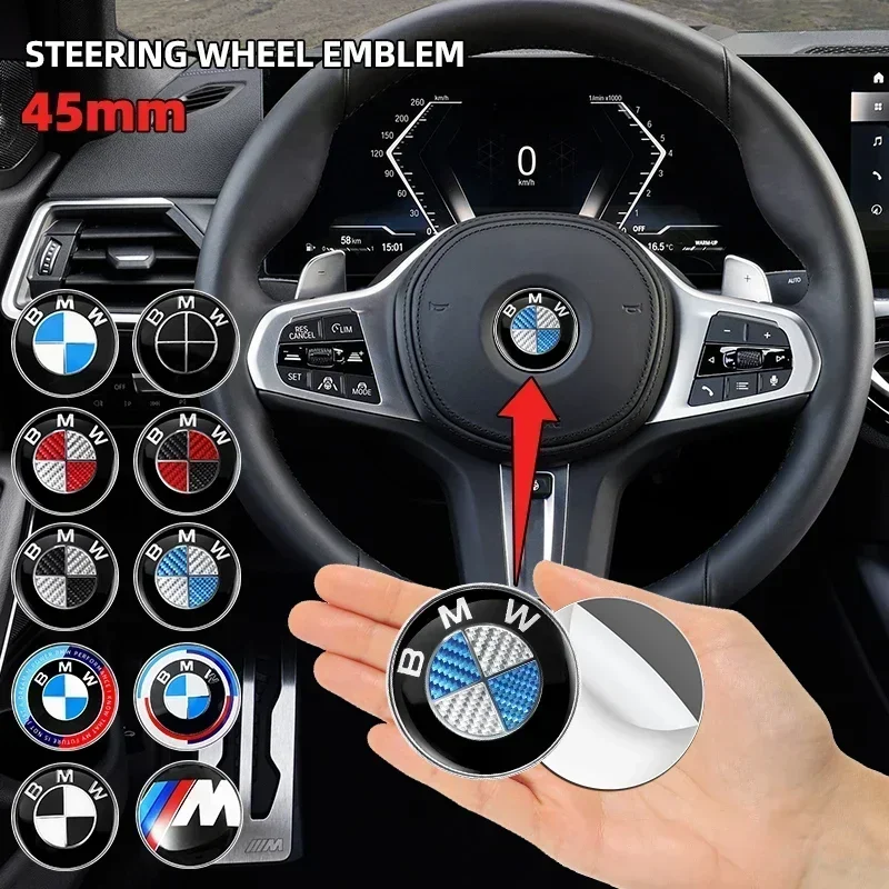 45MM Car Steering Wheel Badge Emblem Sticker Auto Styling For BMW 1 3 5 7 Series M Performance M3 M5 F01 F20 F10 F13 F16 F34 E84