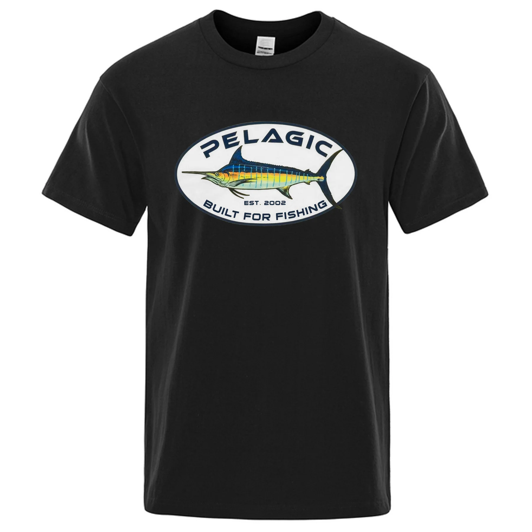 

Summer Men Outdoor Casual Unique Fashion Hip Hop Oversized T-shirt Fishing Pelagic Sport T-shirt Graphic Tees Short Sleeve Tops