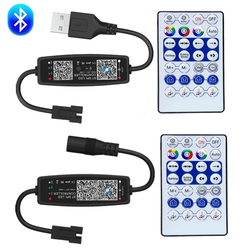 

Bluetooth музыкальный RGB светодиодный контроллер WS2811 WS2812B SK6812, встроенный микрофон с пультом дистанционного управления на 28 клавиш для умной Пиксельной ленты, освещения USB