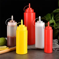 plastic clear condiment squeeze bottles sealing cap ketchup cruet oil dispenser sauces bottles seasoning jar kitchen accessories