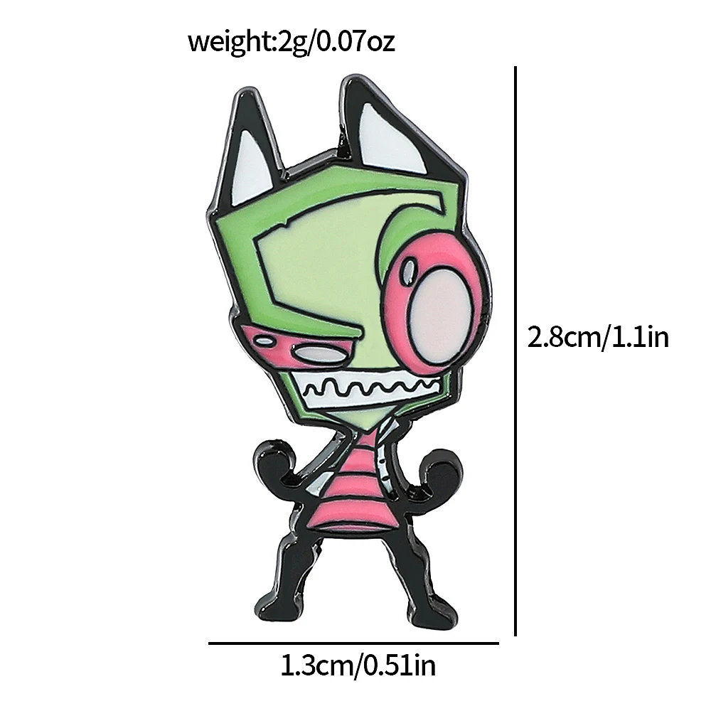 Фильмы Invader ZIM серии, броши с героями мультфильмов, милый забавный металлический эмалированный значок для друга, аксессуары для рюкзака, модные подарки (art.: 3920cec031963) - 3920cec031963