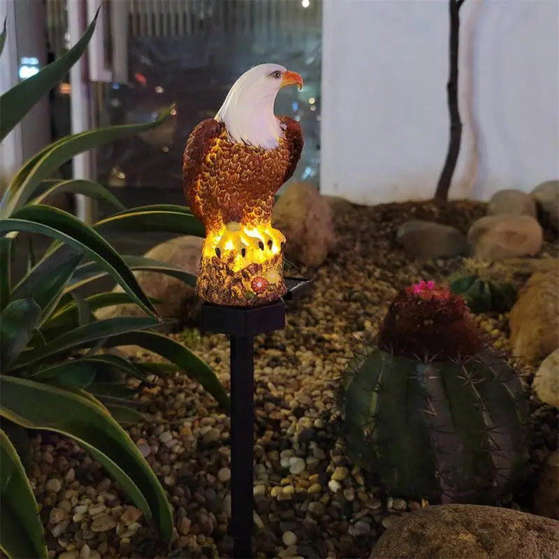 

Resin Ground Light Solar Power LED Eagle Shaped Garden Inserted Ground Plug Lamps Lanscape Lawn Lamps Decoration