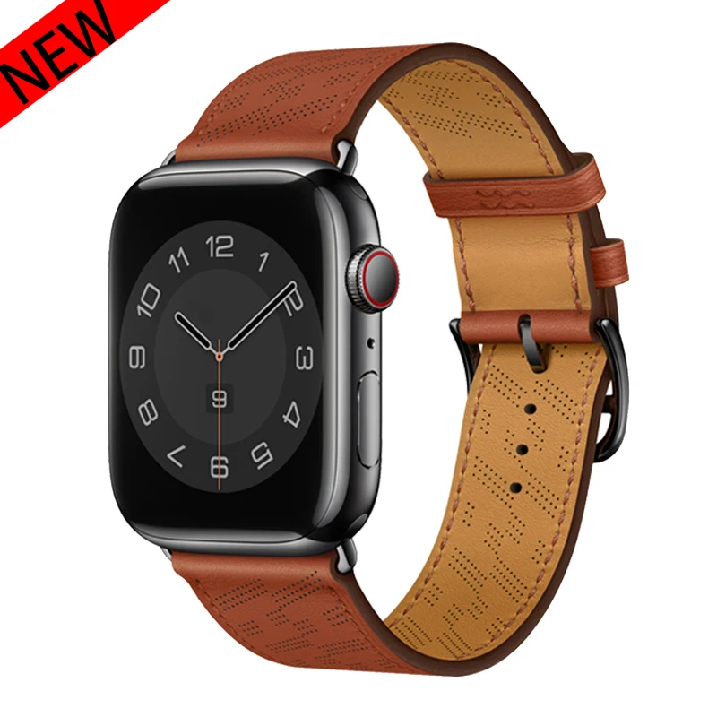 

Single Tour Swift Leather strap For Apple watch band 44mm 49mm 45mm 41mm 40mm 42mm correa bracelet iWatch serie 3 6 SE 7 ultra 8