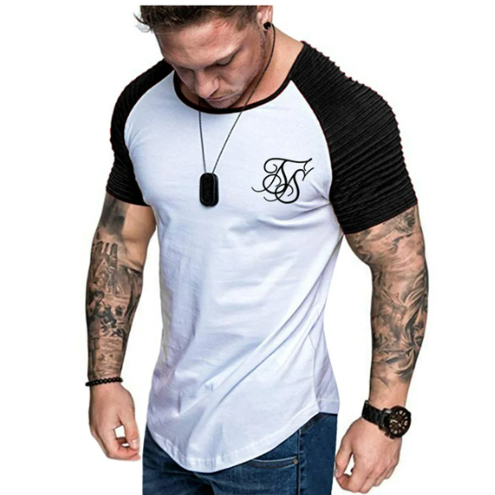 

Футболка SikSilK мужская с коротким рукавом, деловая Повседневная модная спортивная рубашка с круглым вырезом, лидер продаж