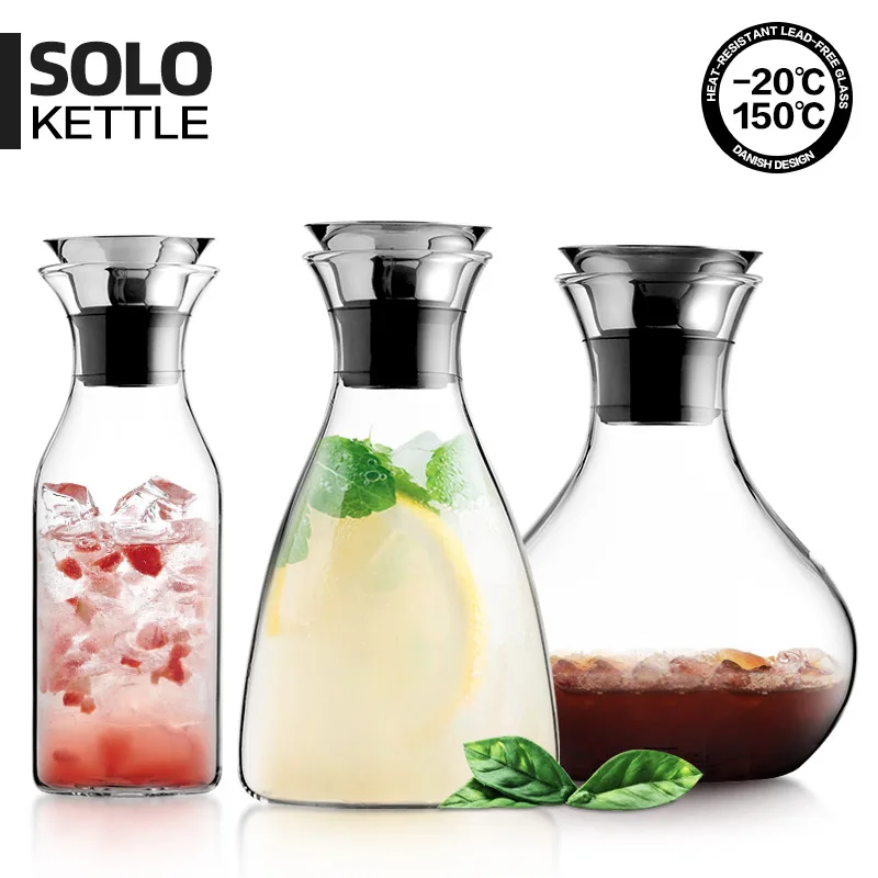 Household Large-capacity Glass Cold Water Jug Refrigerator Glass Kettle For Lemonade Coffee Tea Pot Kettle Set