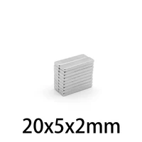 102050100150200pcs 20x5x2 strong block magnets n35 permanent neodymium magnet 2052 rectangular rare earth magnet 20x5x2mm