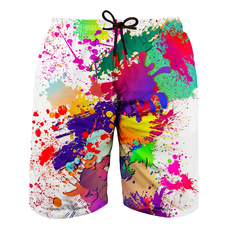 

Summer Painting Art 3D Printing Mens Swimwear Swim Shorts Trunks Beach Board Shorts Swimming Pants Swimsuits Running Sports Mens