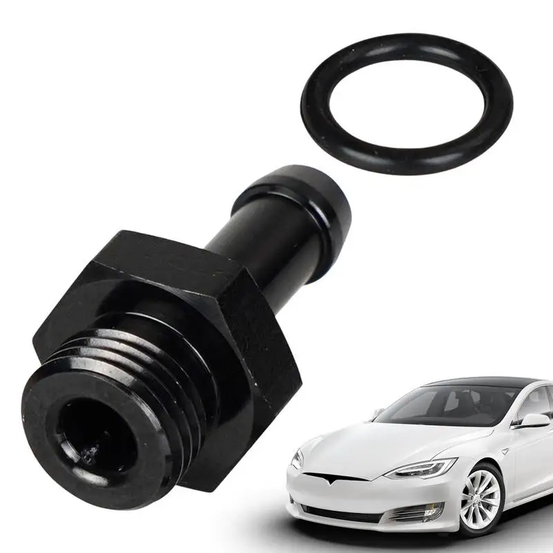 

AN6 Fuel Line Adapter Male To 5/16 Hose Barb Fitting 6AN O-ring Seal Connector ORB Washer Black Anodized TF-1096 5/16 Inch