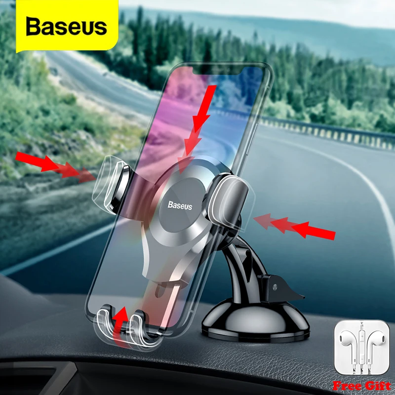 

Baseus Gravity Car Phone Holder For IPhone 11 Pro Max Samsung Suction Cup Car Holder For Phone In Car Mobile Phone Holder Stand