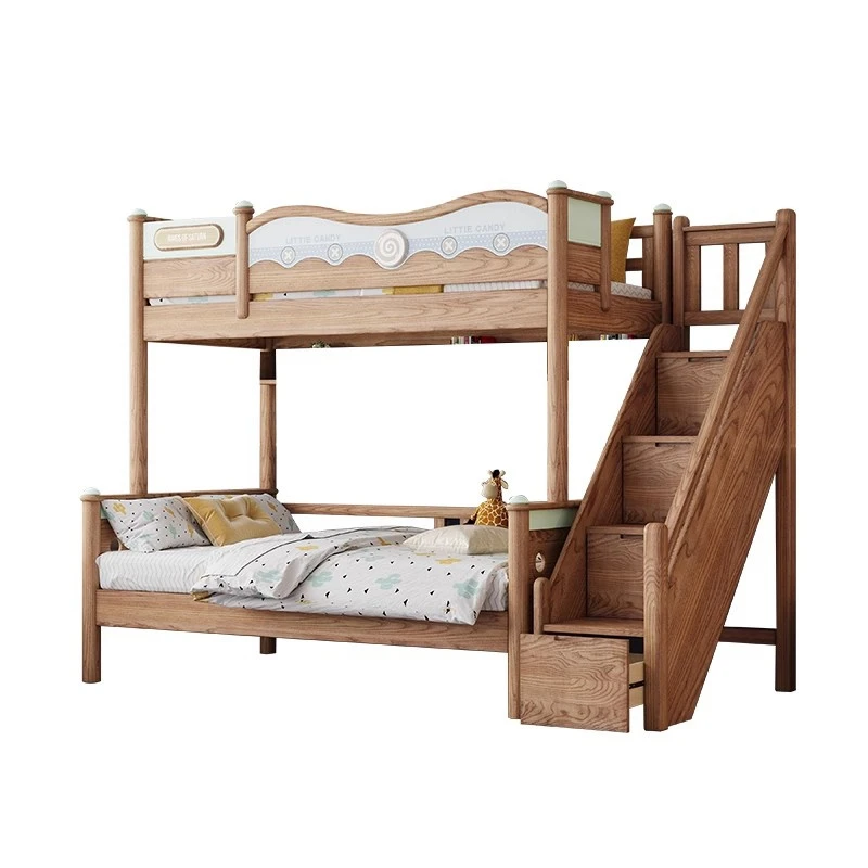 

Kids Beds Pine and Aucoumea Klaineana Wood Material Simple Structure Children Bunk Beds Bedroom Furniture