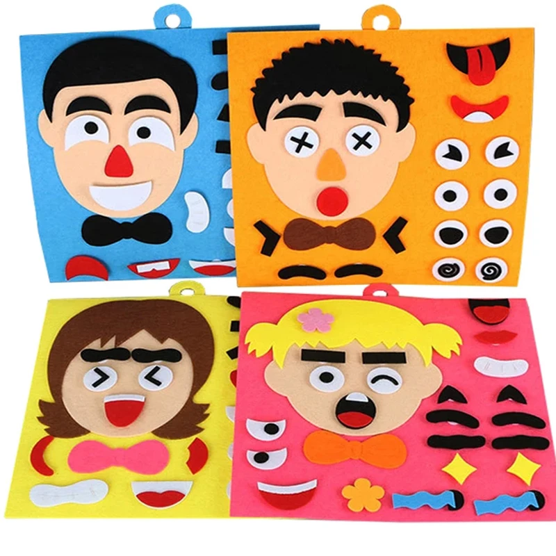 

Выражение эмоций Игра Головоломка смена лица своими руками для детей войлочные игрушки обучающее искусство и ремесло для детей производит...