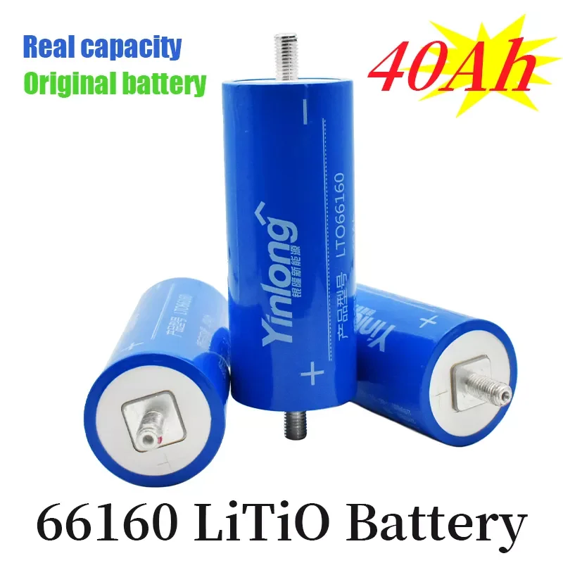 

100% 2022 Original Real Capacity Yinlong 66160 2.3V 40Ah Lithium Titanate LTO Battery Cell for Car Audio Solar Energy Syste