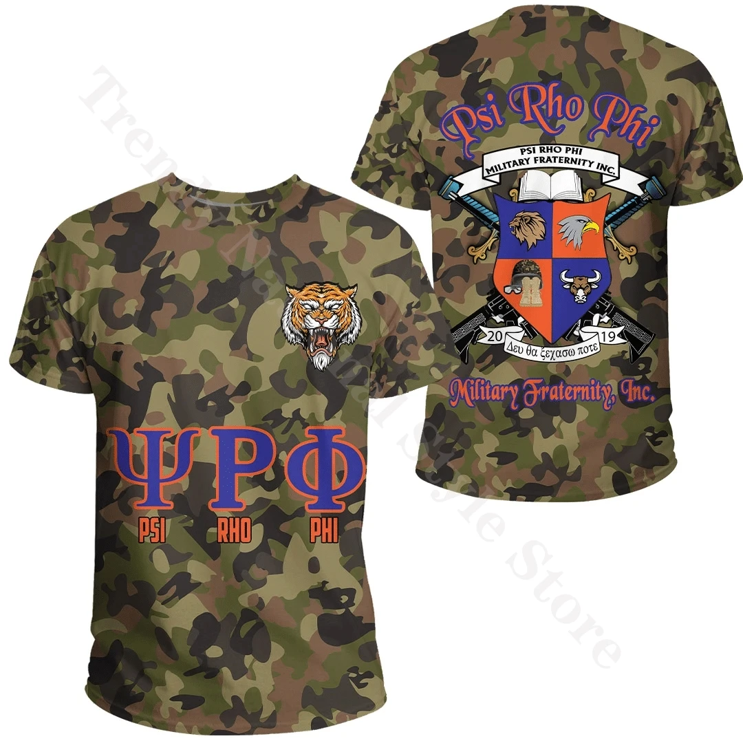 

Summer Printed Casual Crew Neck Street Style Sweatshirt Men Tops African Zone T-Shirt - Psi Rho Phi Camo T-Shirt