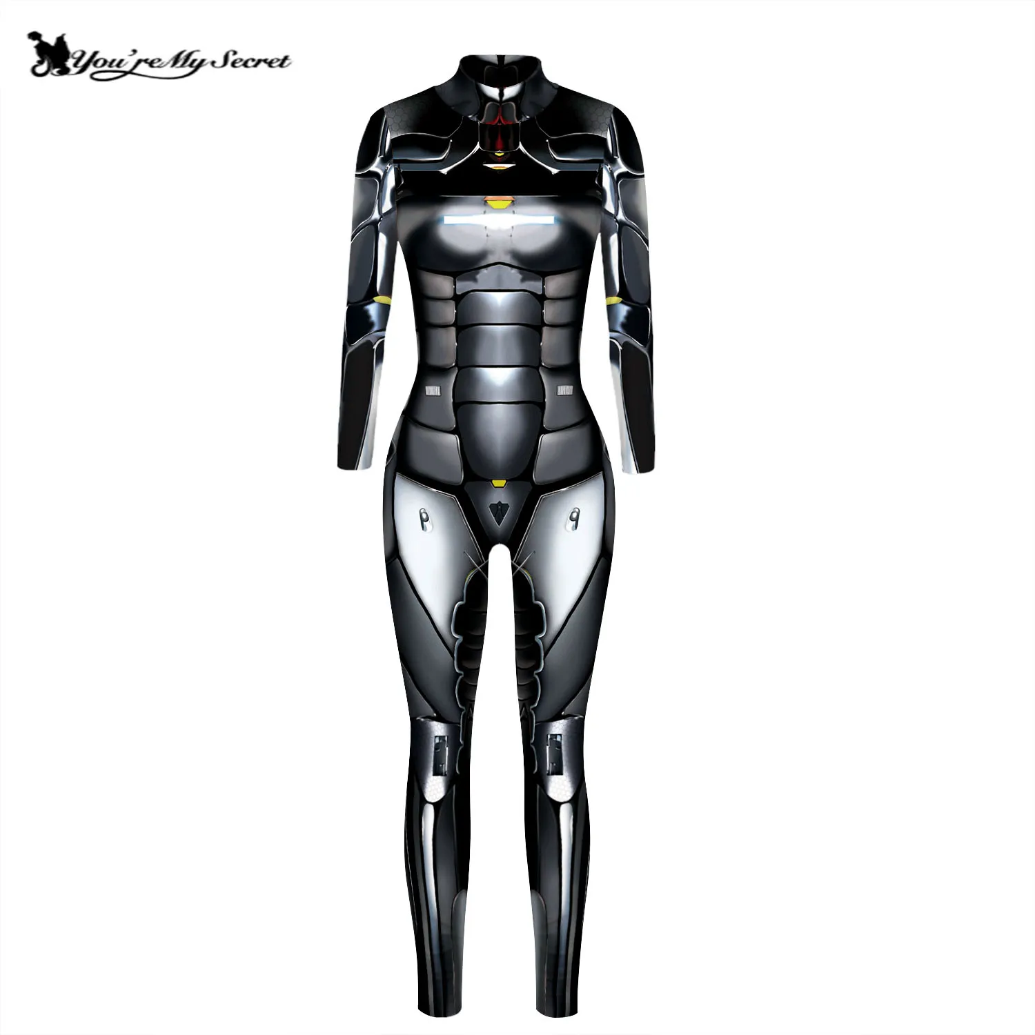[You're My Secret] Halloween Carnival Future Technology Cosplay Costume Steampunk Zentai Bodysuit Fancy Suit Bodysuit images - 6