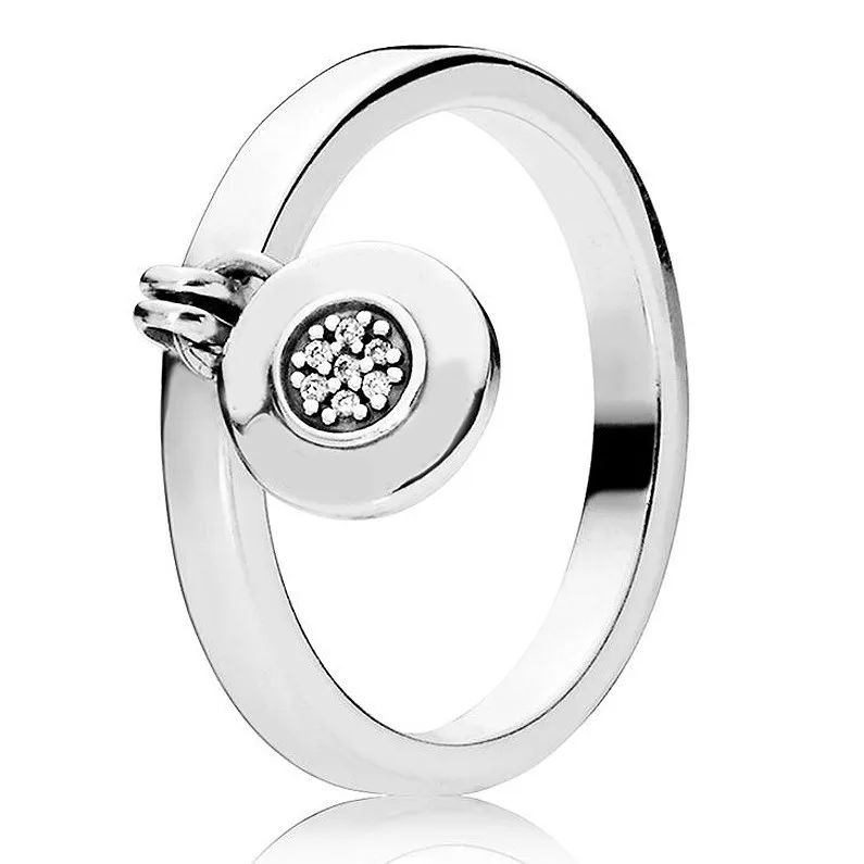 

Authentic 925 Sterling Silver Sparkling Signature Lock With Crystal Ring For Women Wedding Party Europe Fashion Jewelry