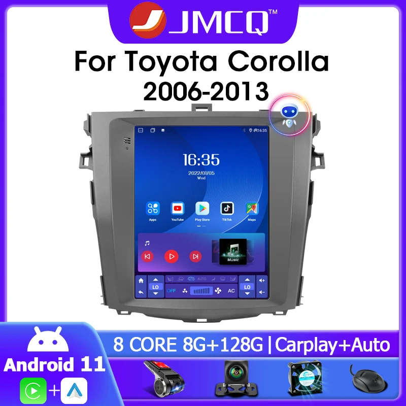 

2 Din Android 11 автомобильное стерео радио для Toyota Corolla E140/150 2006-2013 мультимедийный видеоплеер навигация 4G Carplay головное устройство