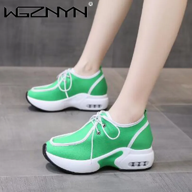 

Модная женская Вулканизированная обувь, удобная женская повседневная спортивная обувь на платформе, холщовая обувь со шнуровкой и внутрен...