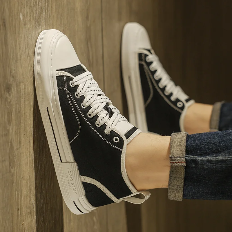 Кеды мужские высокие Вулканизированная подошва Повседневная Удобная обувь