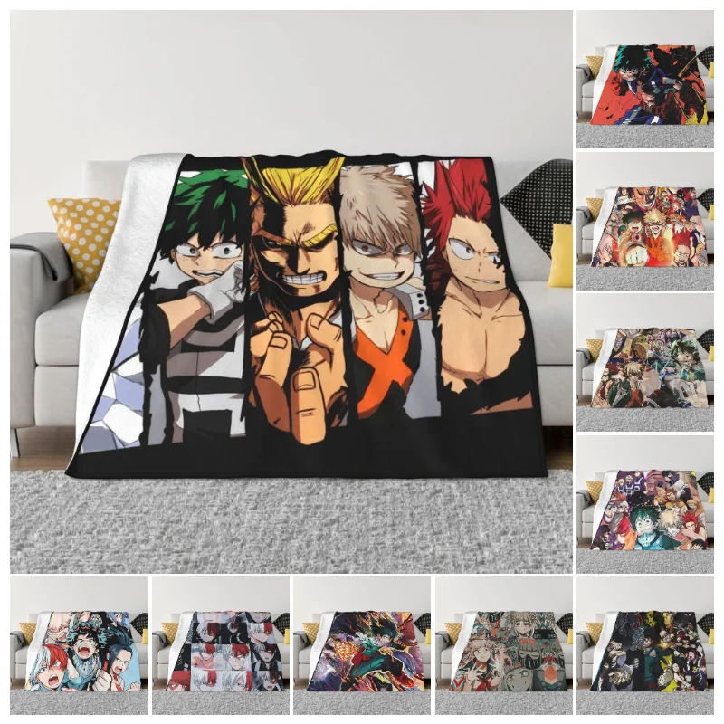 

Фланелевое одеяло диван в стиле аниме Теплая манга Boku без героев Академии одеяла для кровати автомобильный диван покрывала Katsuki Bakugo плед одеяло