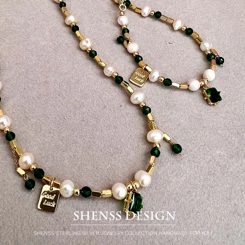 Женское ожерелье с подвеской из натурального пресноводного жемчуга 5-6 мм