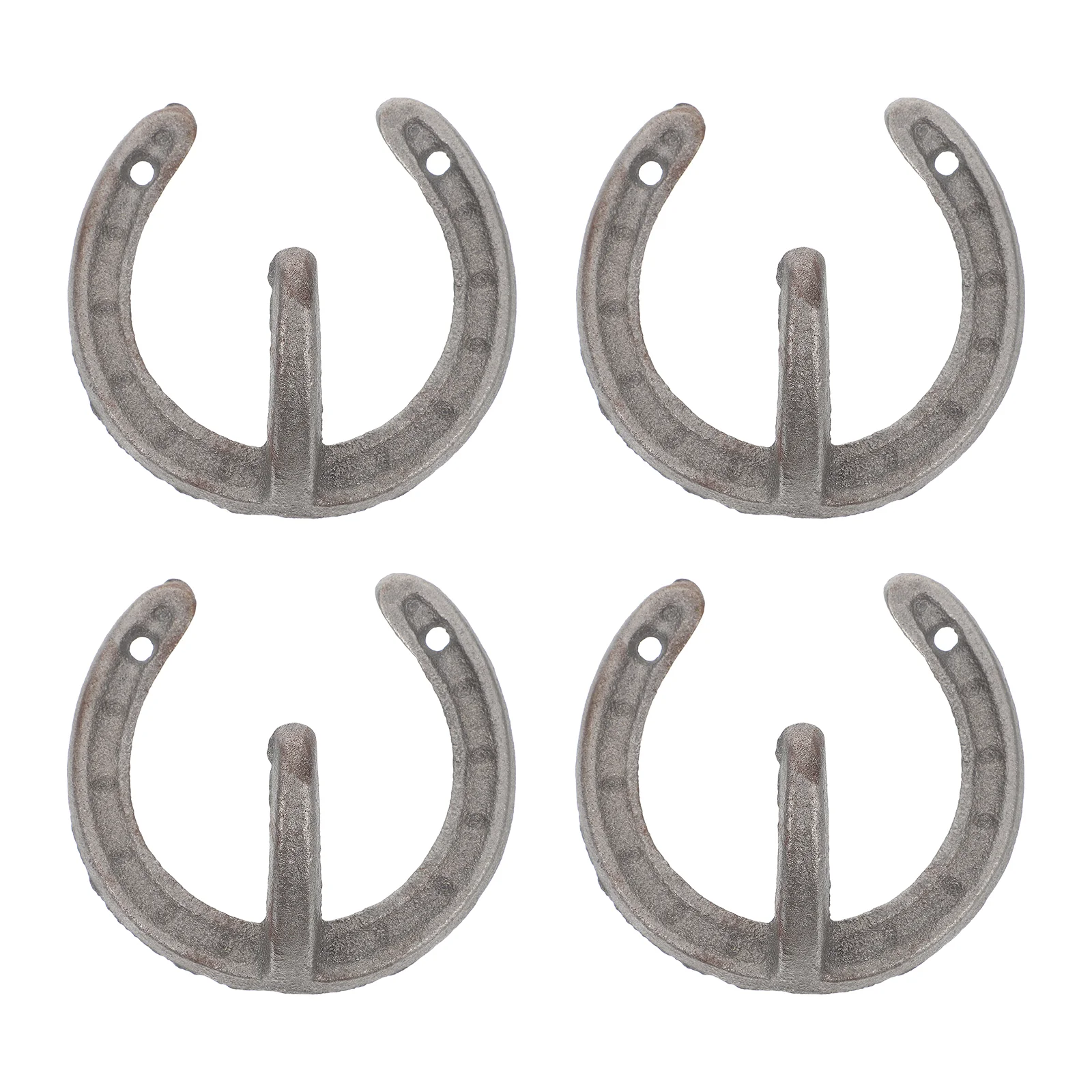 

4 Pcs Cast Iron Hook Reusable Wall Mount Key Holder Coat Storage Hanger Office Country Hats