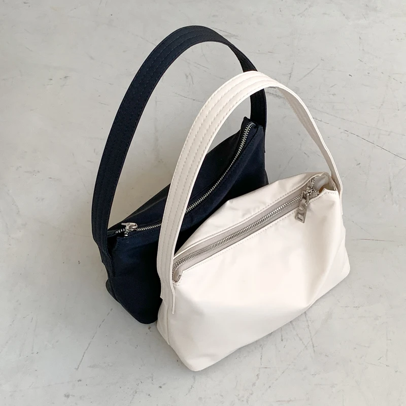 

2022 New Zipper Women‘s Bag Korean Designer Bucket Handbags Small Ladies Shoulder Bag Nylon Woman Bag Whole Sale