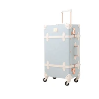 travel pu leather pink vintage suitcase box sets cute hand carry on luggage for women makeup cosmetic