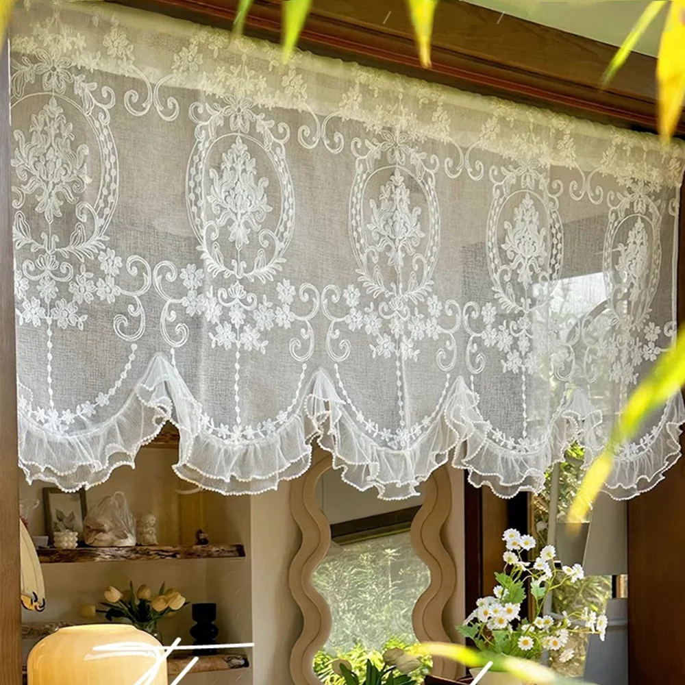 

Прозрачная штора с цветочным рисунком