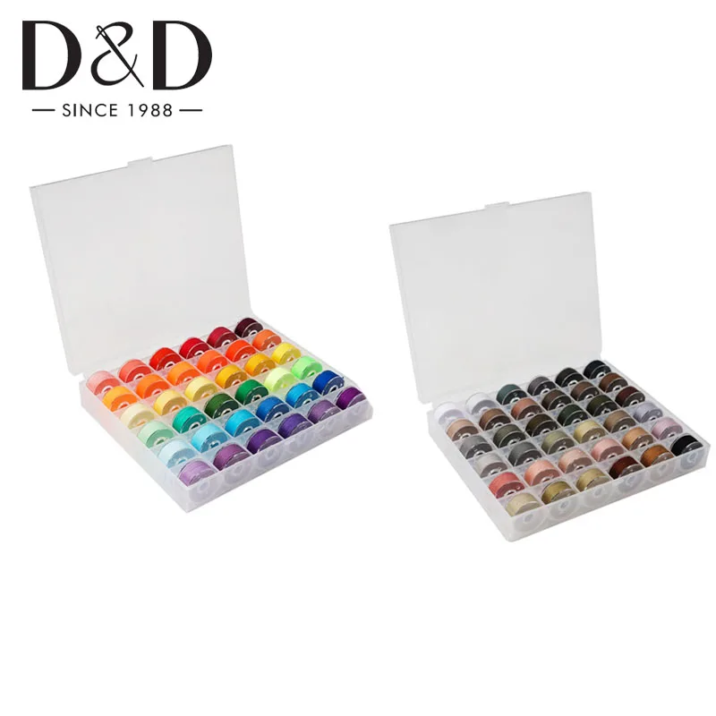 Рукоятка 36 ячеек с прозрачной коробкой для хранения шпульки для вышивки ниток швейных ниток разных цветов